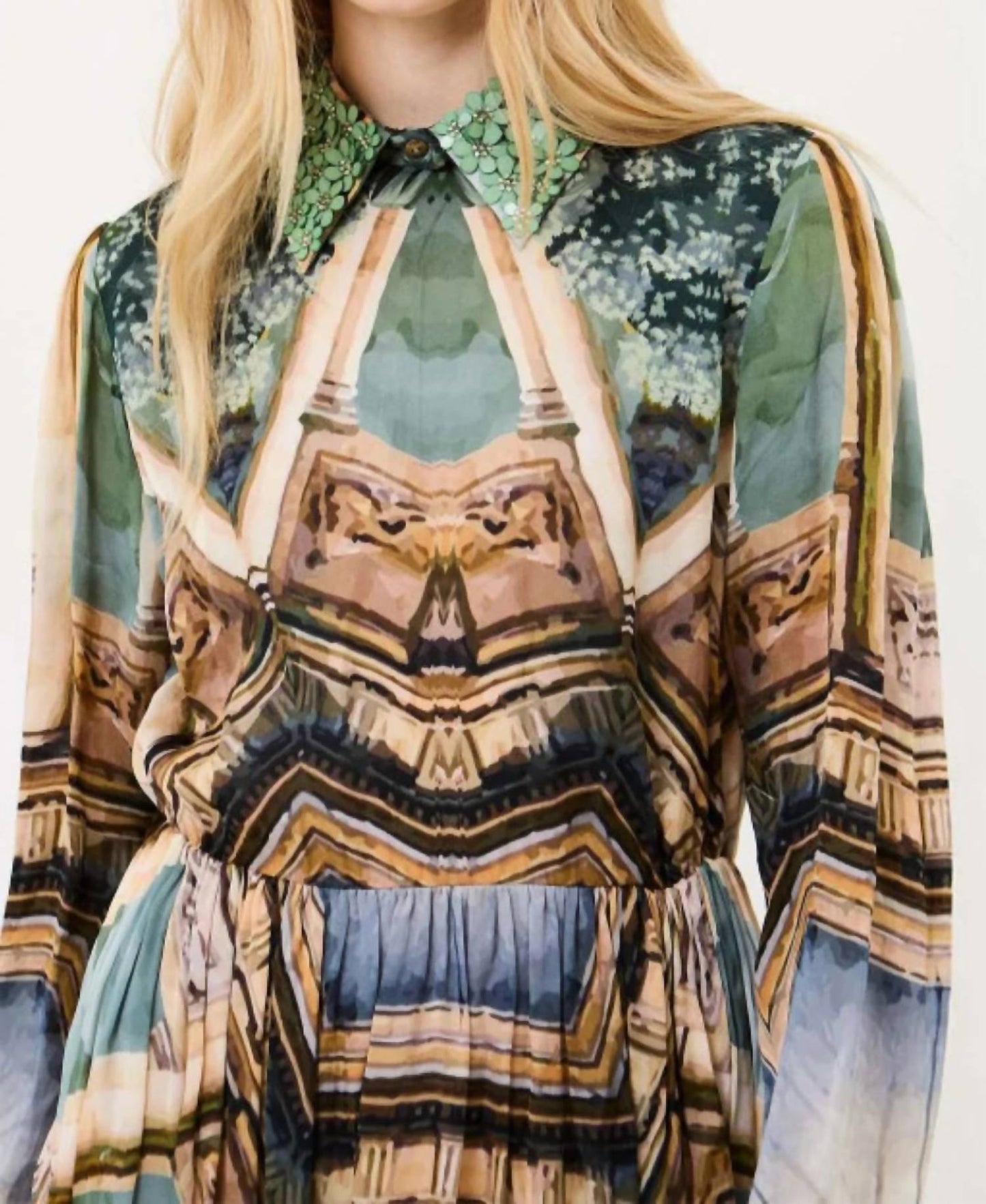 Collared Long Sleeve Mini Dress