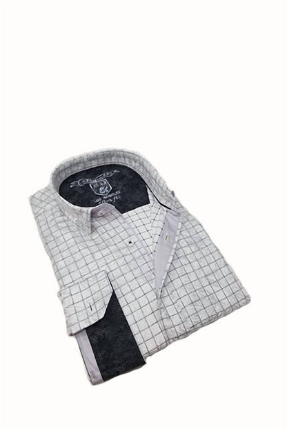 Check Button Down Shirt With Paisley