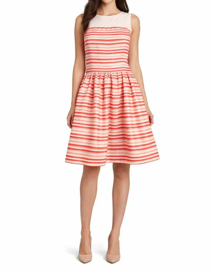 Illusion Stripe A-line Party Dress