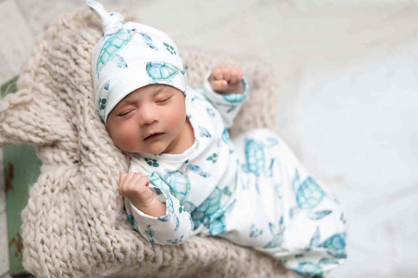 Infant Baby Gown And Hat Set