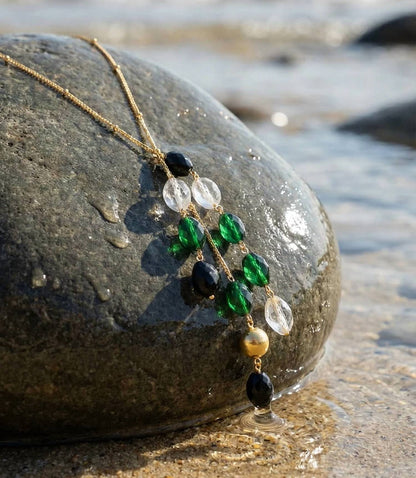 Women's Dangling Gemstone Necklace
