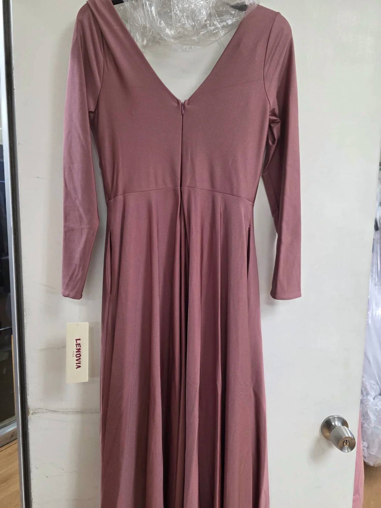 Stretchy Long Sleeve Mother Of The Bride Formal Gown