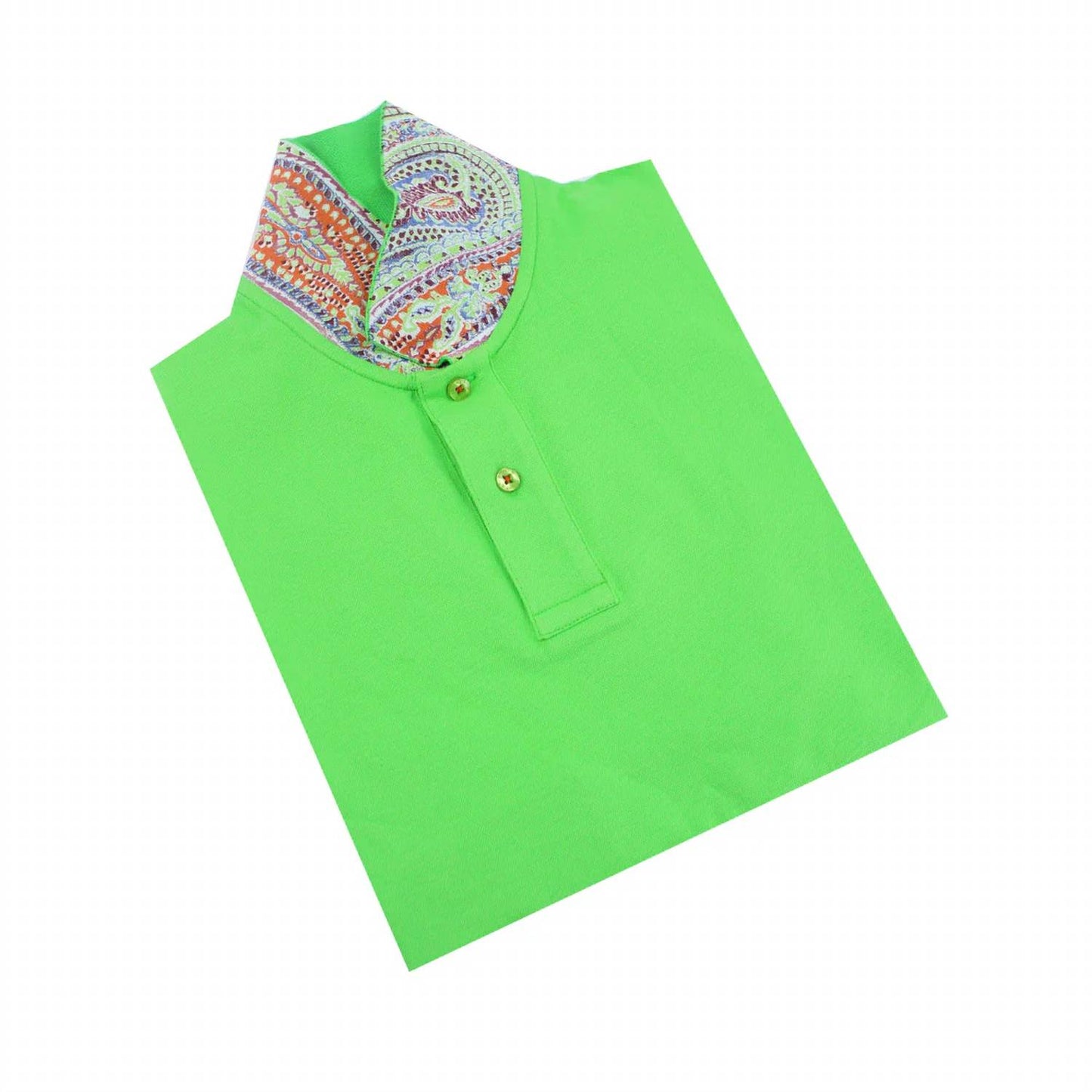 Double Sided Multi Colored Paisley Print Collar Polo