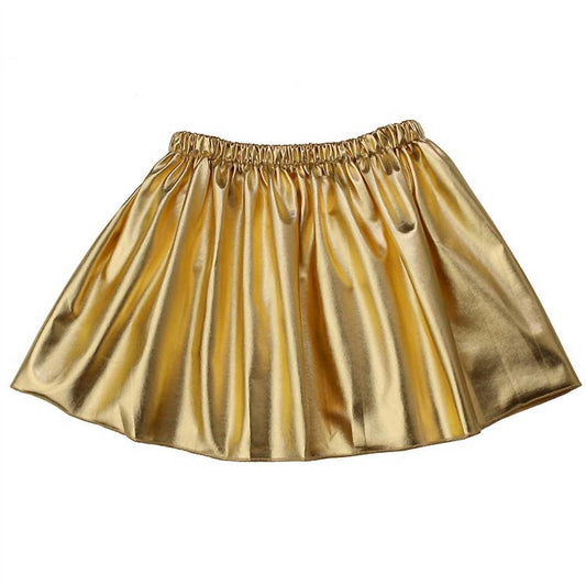 Girls Shimmering Pleated Metallic Skirt