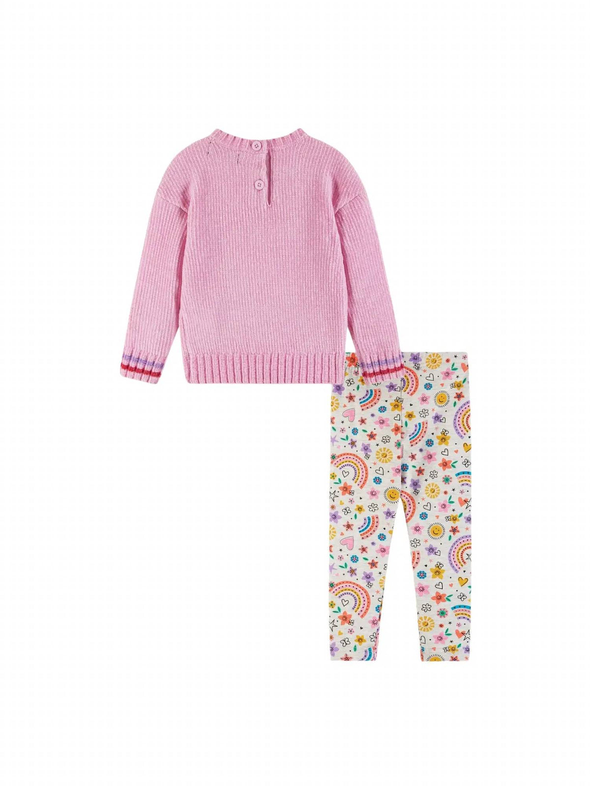 Kid's Chenille Sweater And Printed Legging Set