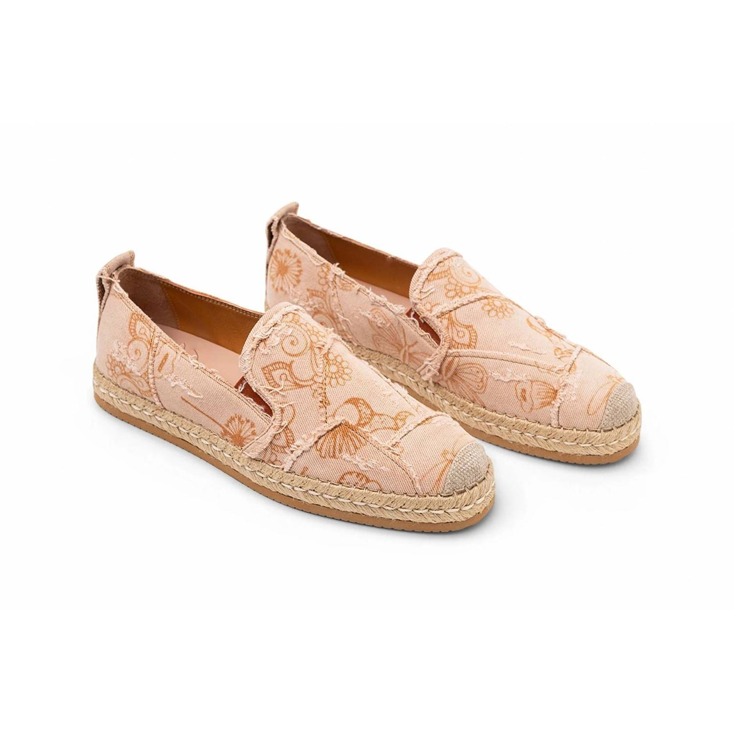 Women's Floral-print Frayed Espadrille
