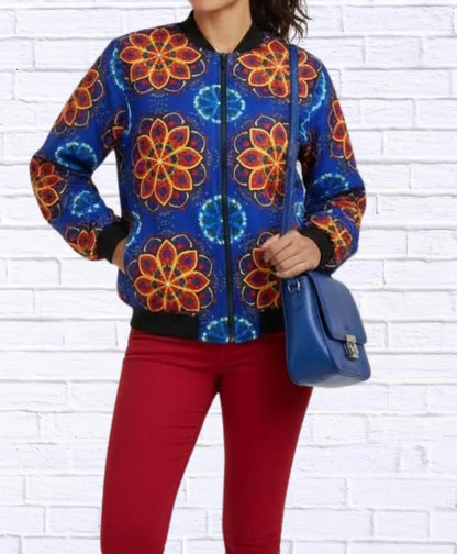 Diva USA - Maddy Traditional Bomber Printed Ethnic Jacket - Rack Hunt