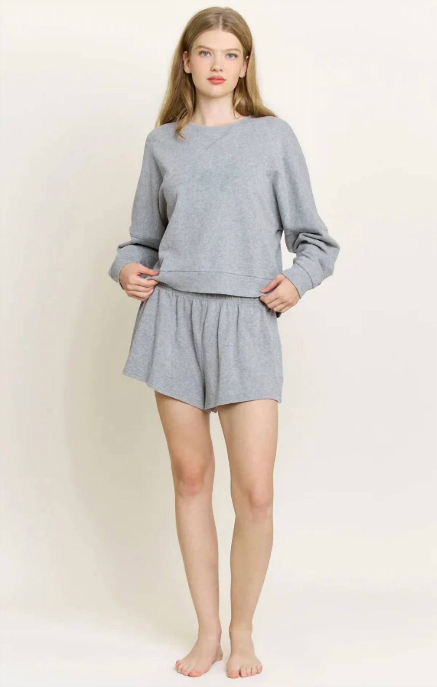 Weekend Club Long Sleeve Shortie Set