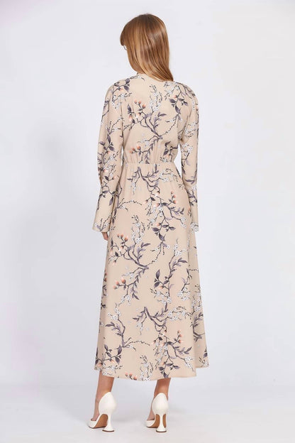 Long Sleeve Satin Dress