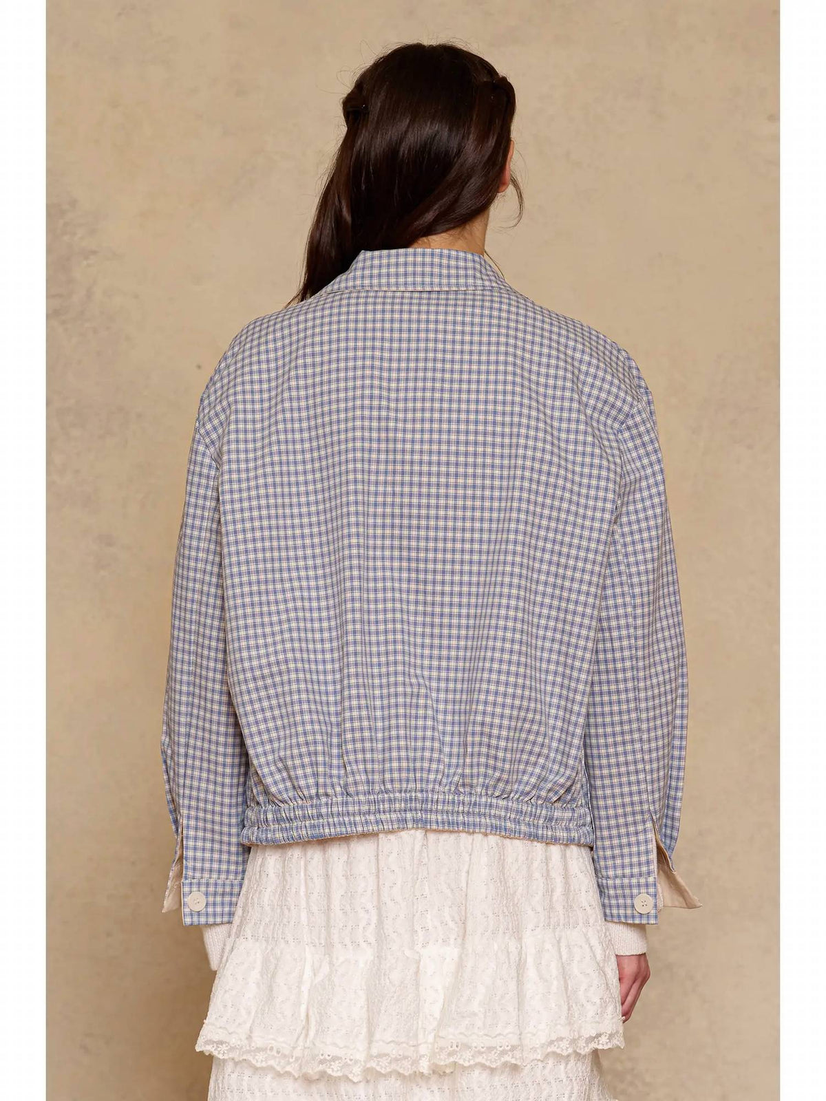 Reversible Gingham Ruffle Jacket