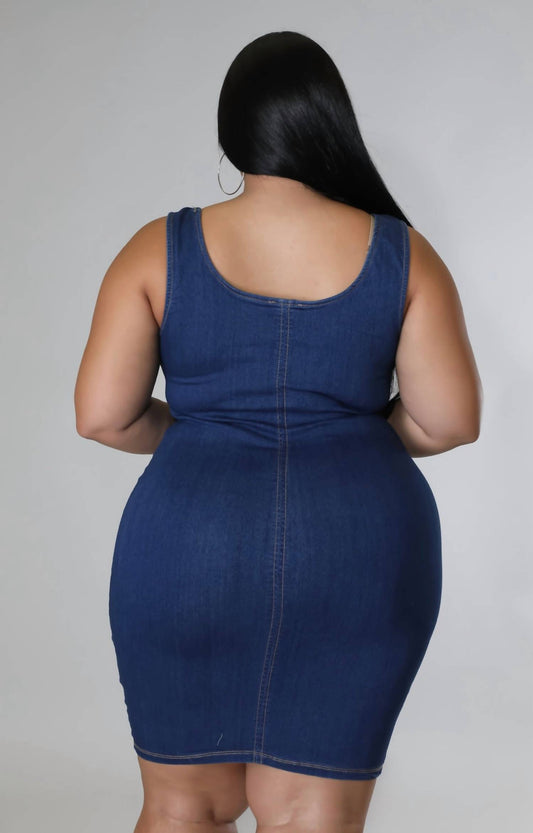 Dark Denim Dress - Plus