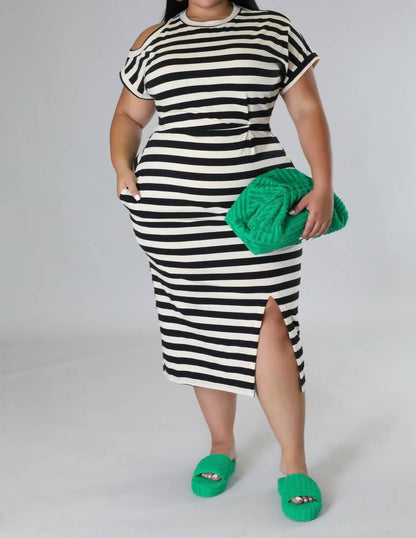 Stripe Dress - Plus
