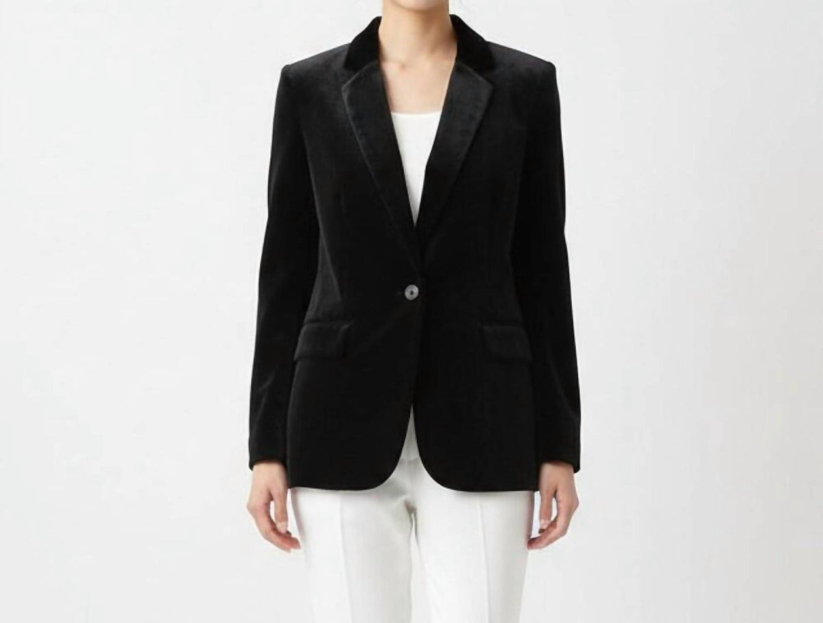Long Sleeve Velvet Blazer