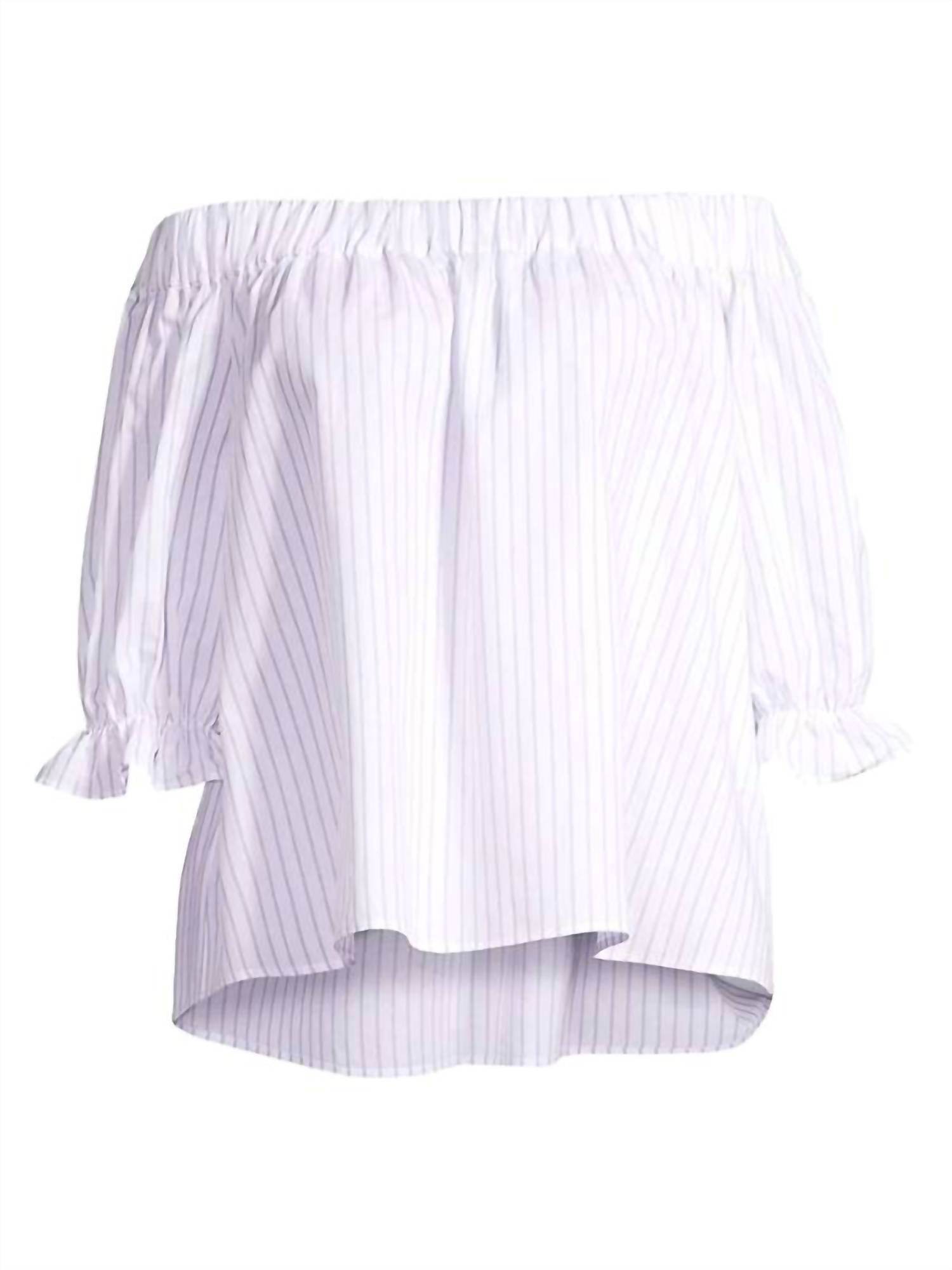 The Coop Dallas - Women's Off-the-shoulder Stripe Blouse - Rack Hunt