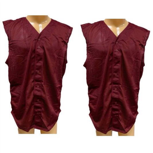Unisex - Button Down Baseball Mesh Jersey Tank Top Vests - 2-Pack