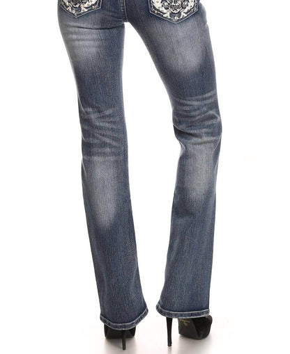Bus Stop - Naughty Denim with Skull Pockets - Rack Hunt
