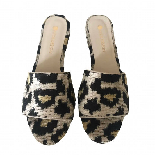 Women's Silk Velvet Ikat Open Toe Sandal