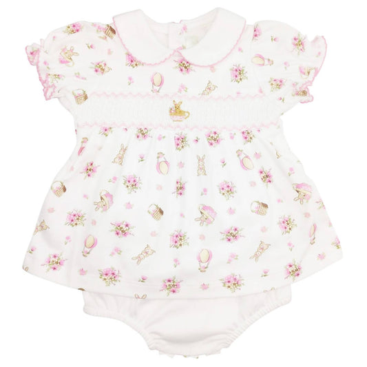 "Bella Bunny" Hand Smocked Dress and Bloomer Set