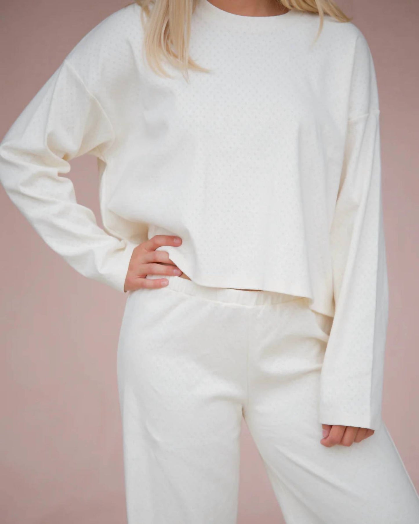Pointelle Slightly Cropped Top