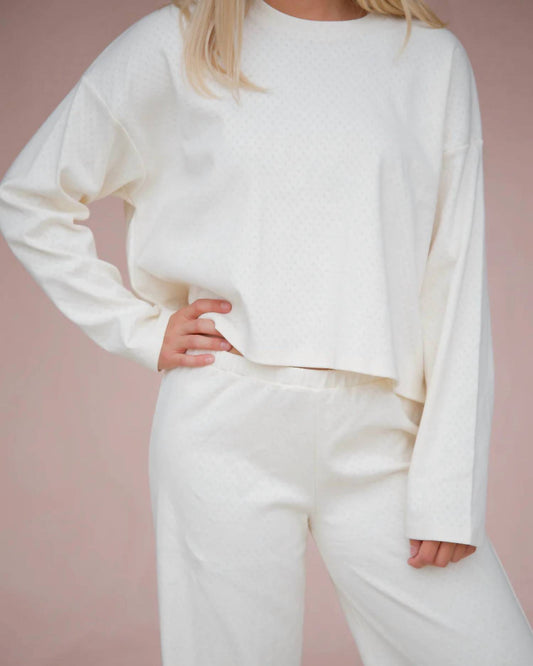 Pointelle Slightly Cropped Top