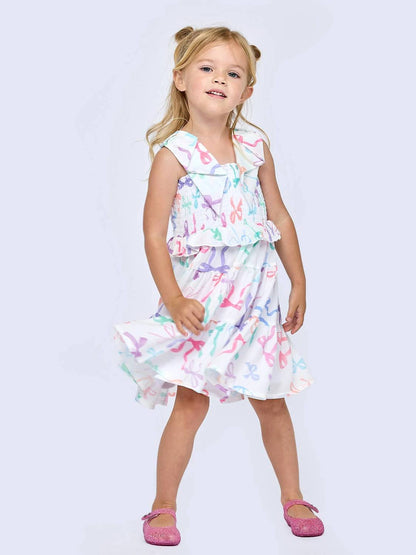 Kid's Bow Print Dress