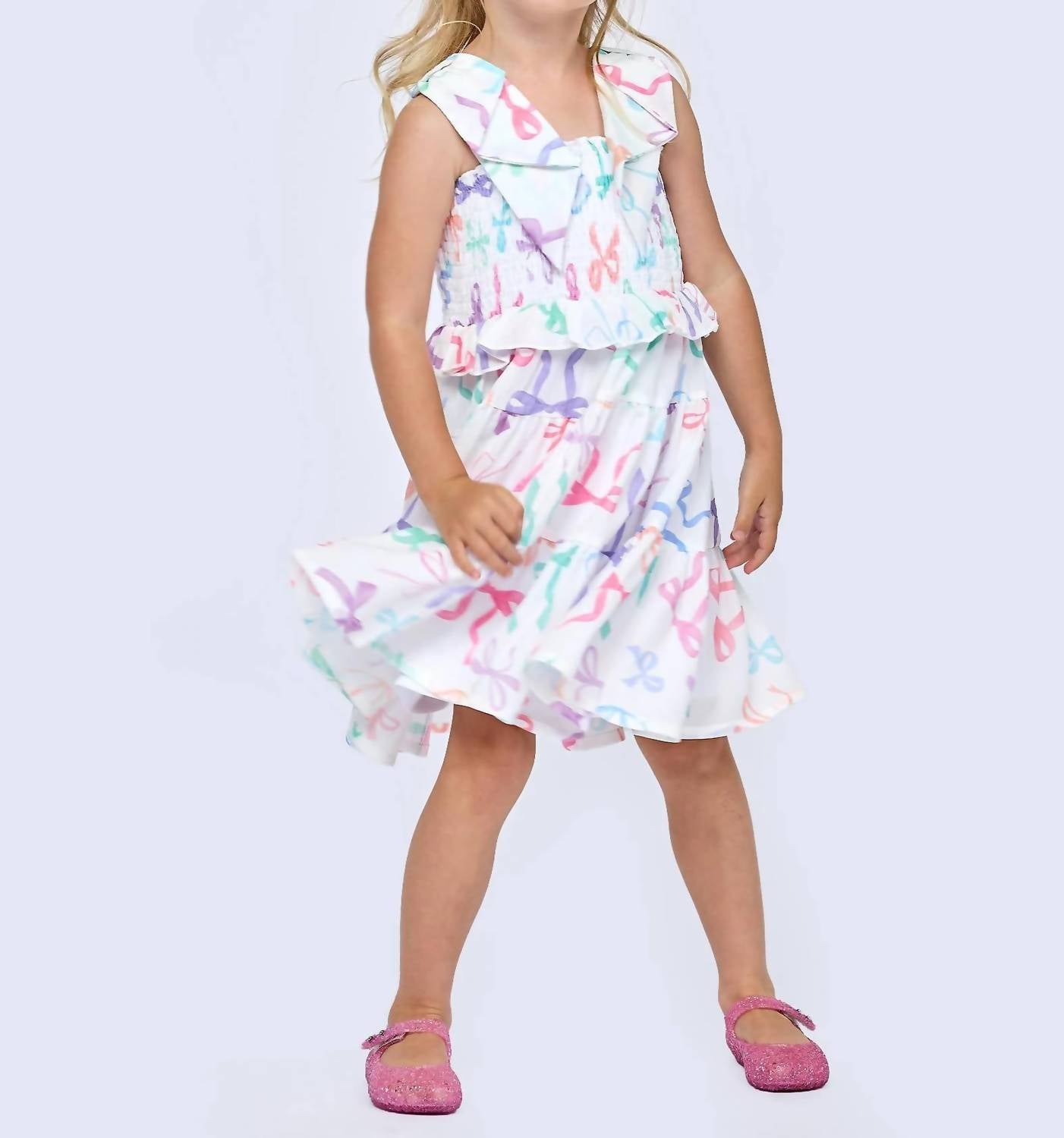 Kid's Bow Print Dress