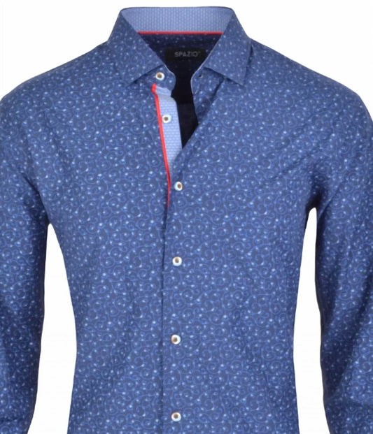 Spazio - Men's Vine Print Sport Shirt - Rack Hunt