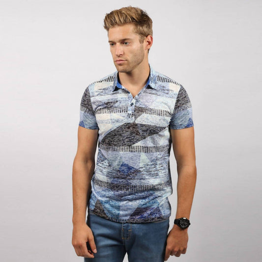 Abstract Print Polo Shirt