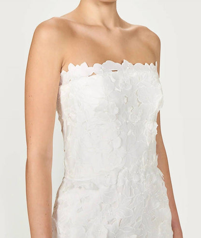 Astelle Floral Cut Strapless Dress