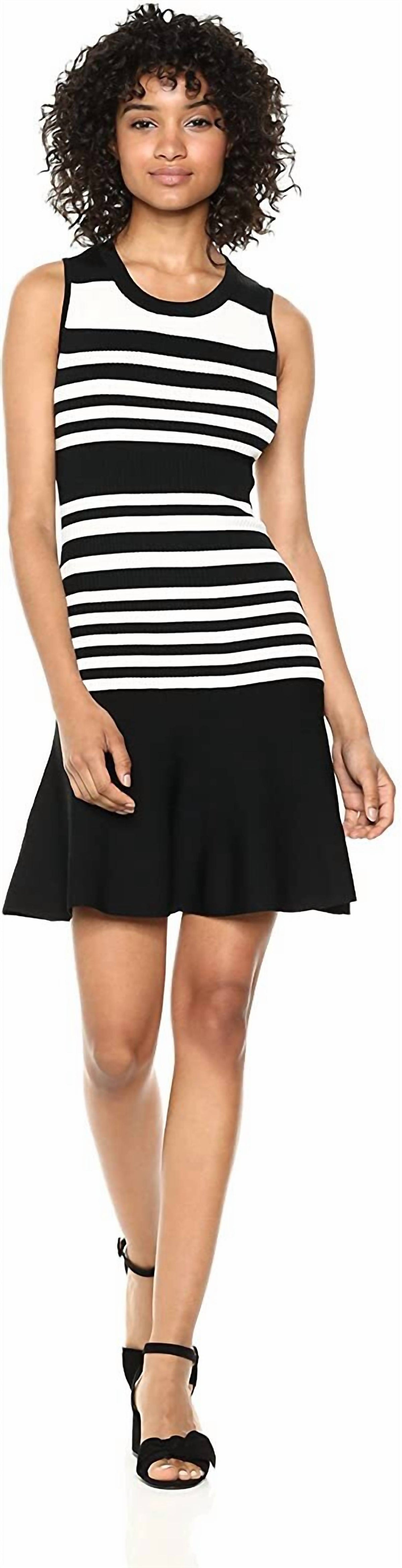 Penny Striped Sleeveless Flounce Dress