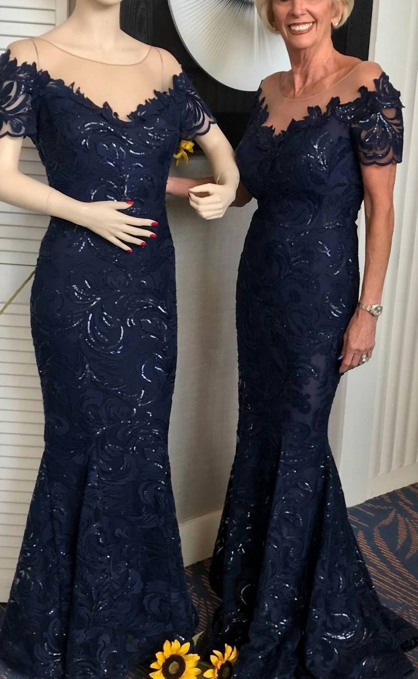 V-neckline Long Dress