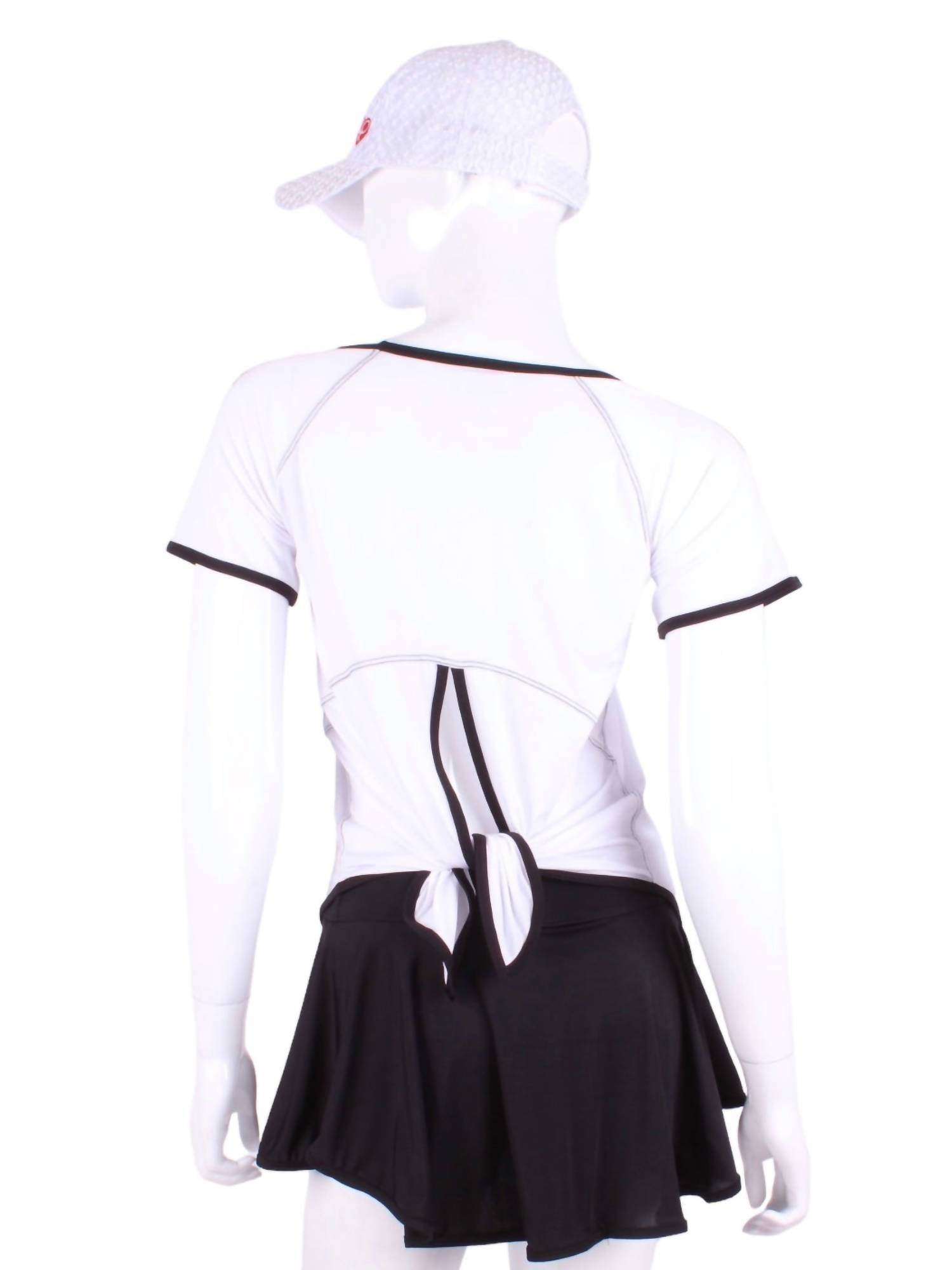 Love Love Tennis - Women's Tie Back Short Sleeve Tennis Tee - Rack Hunt -