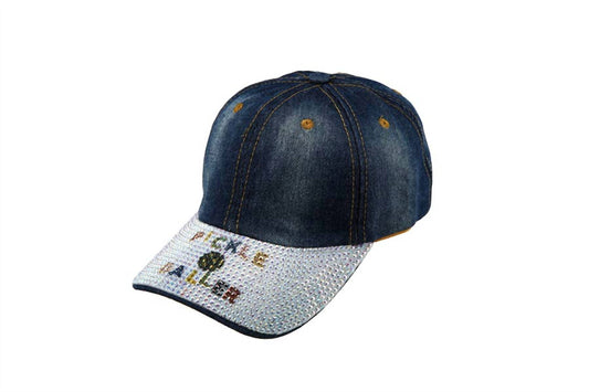 Women's Pickle Baller Denim & Sparkles Baseball Cap