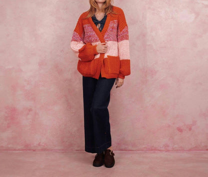 Janie Oversized Chunky Stripe Cardigan