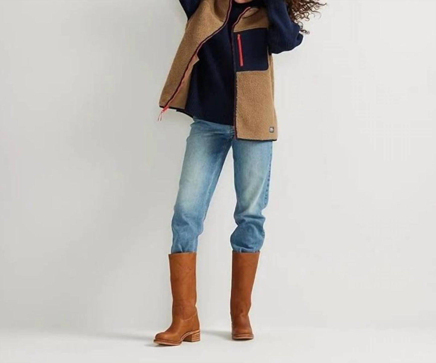 Zip Up Chilali Faux Shearling Fleece Vest