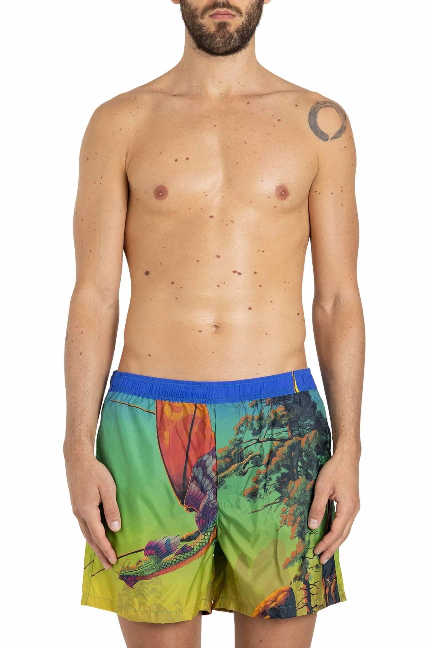 Valentino - Men's Dragon At Dawn Print Swim Shorts - Rack Hunt