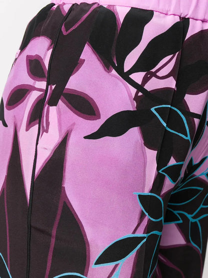 Valentino - Culottes With Orchid Print Pants - side view - Rack Hunt