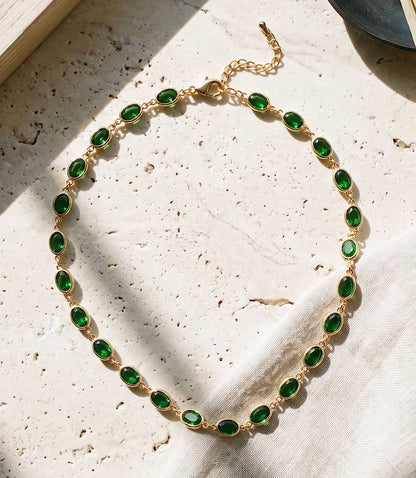 Women's Gemstone Station Necklace