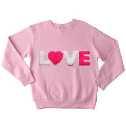 Girl's Chenille Neon Love Sweatshirt