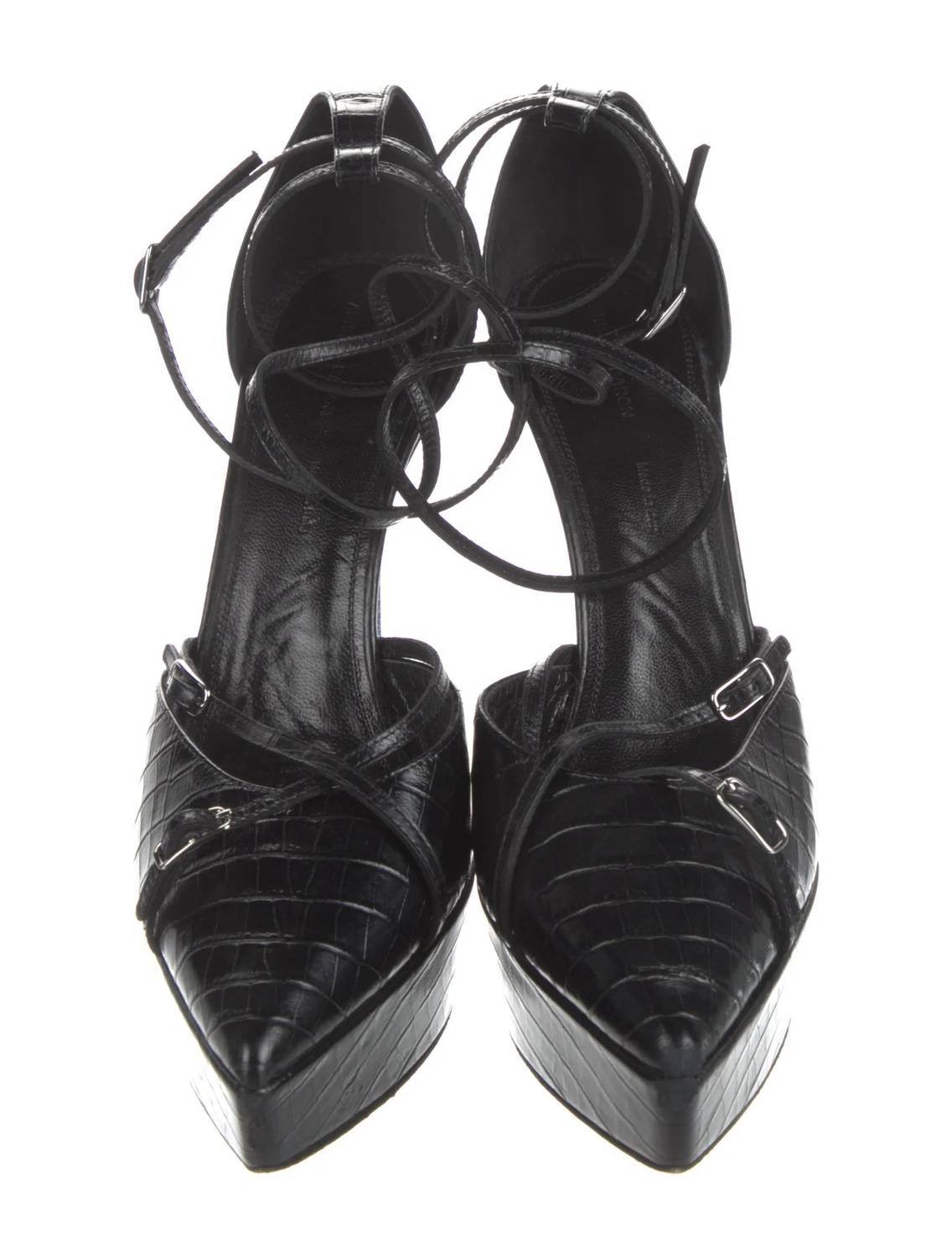 Arielle Baron - Preloved Women's Leather Embossed D'orsay Pumps - Rack Hunt -