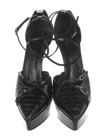 Arielle Baron - Preloved Women's Leather Embossed D'orsay Pumps - Rack Hunt