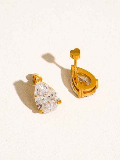 The Camille Flat Back Teardrop Shape Earrings