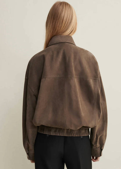 Frederica Suede Bomber Jacket