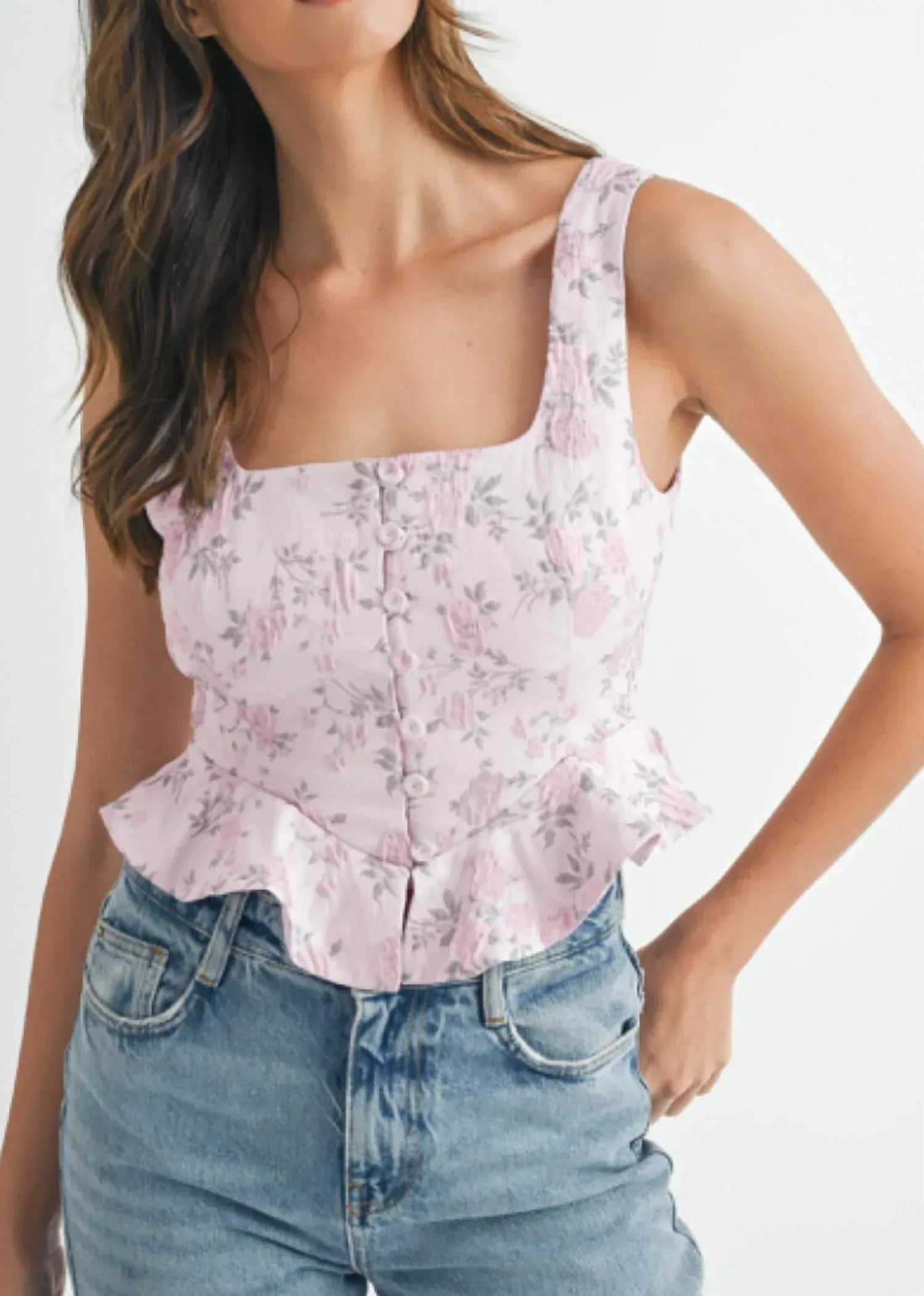 VEDA - Mia Floral Peplum Top - Rack Hunt