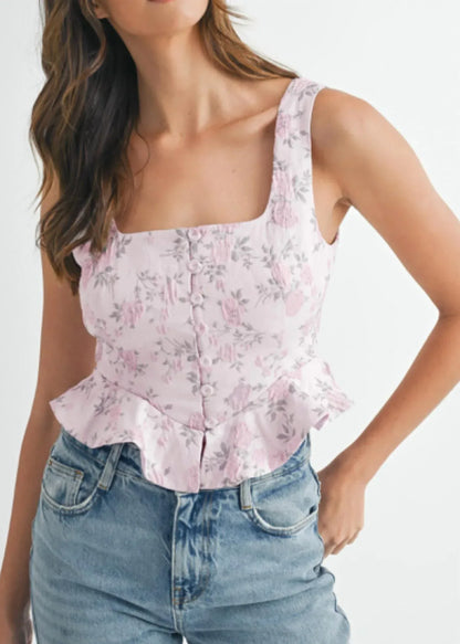 VEDA - Mia Floral Peplum Top - Rack Hunt