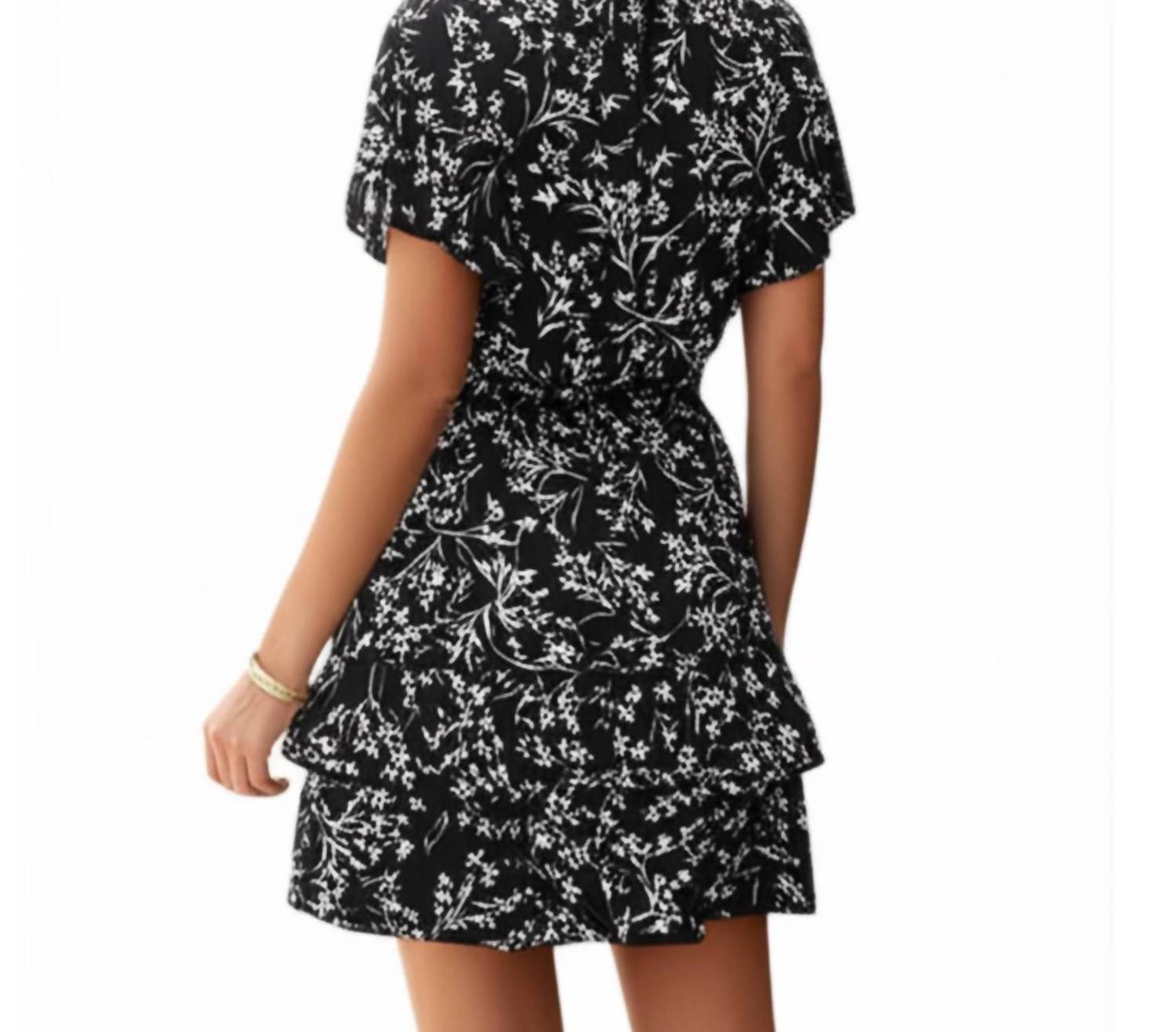 Kate and Lily - Floral Ruffle Dress Short Sleeve Button Front - Rack Hunt -