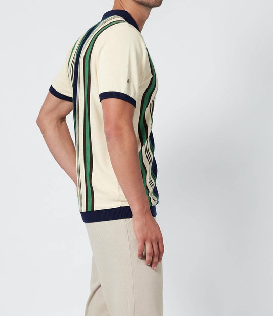 No Time For Dreaming Striped Knit Polo - Plus