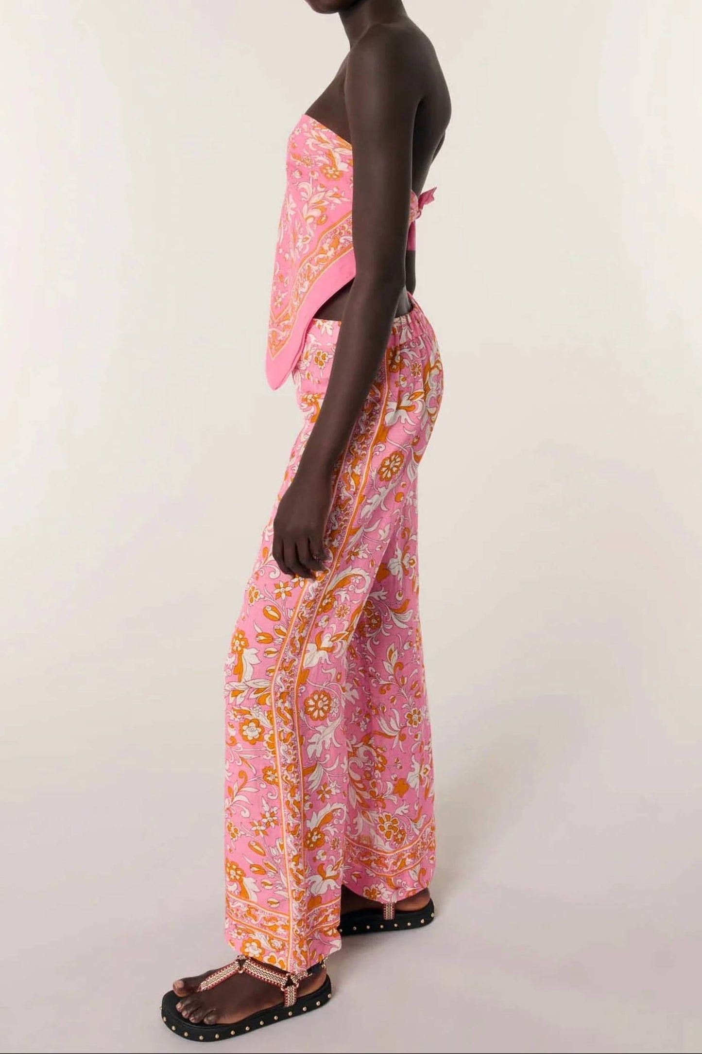 Patterned Linen Trousers