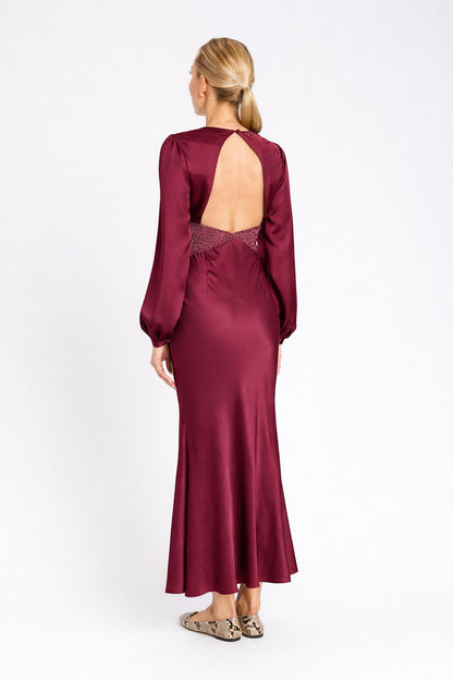 Luna Lace-back Satin Dress