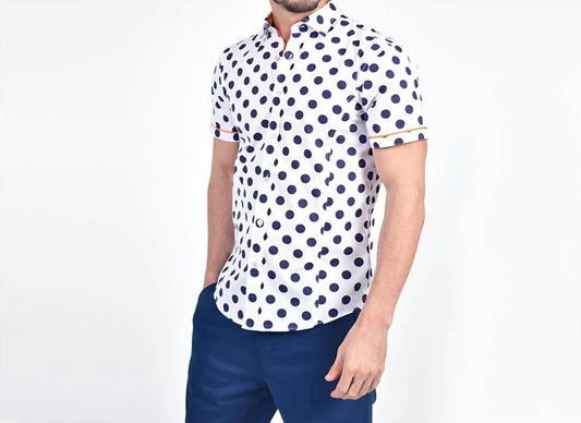 Jet Polka Dot Short Sleeve Shirt With Trim
